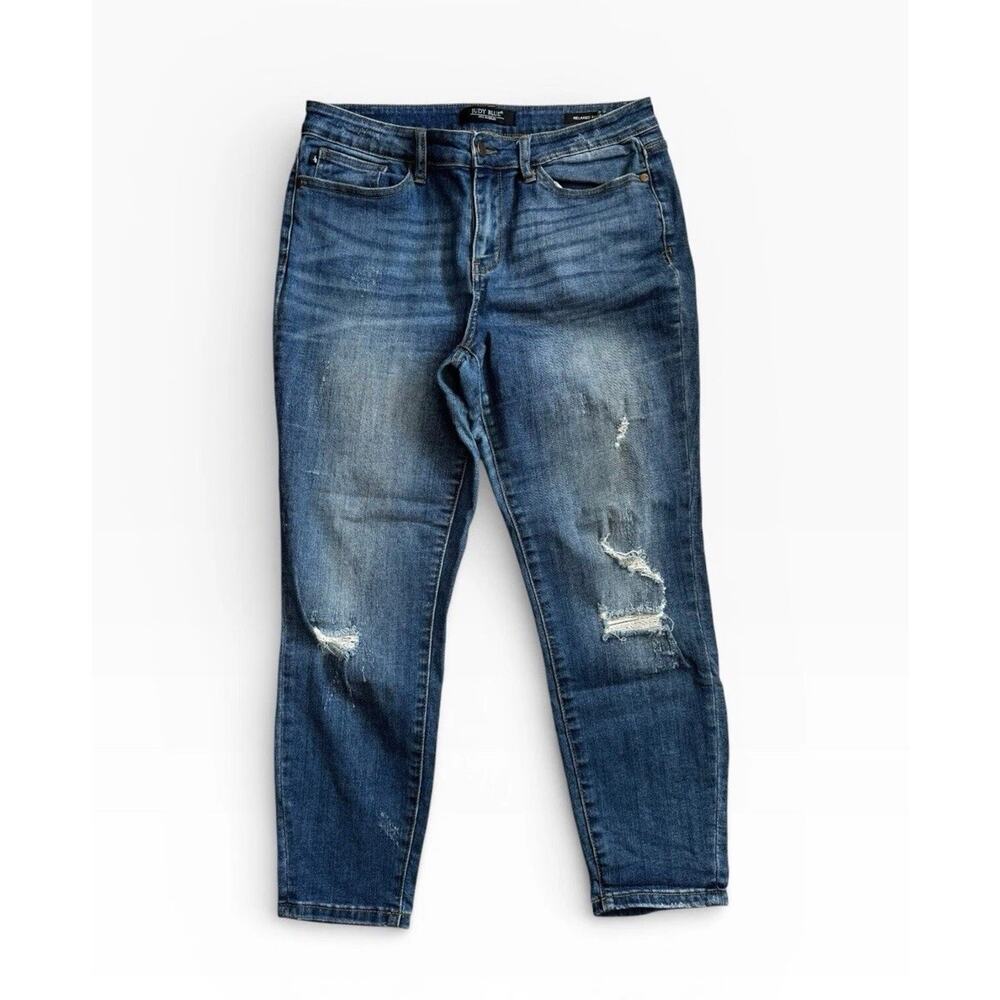 Judy Blue Jeans Size 31 Relaxed Fit Distressed Stretch - Picture 1 of 16